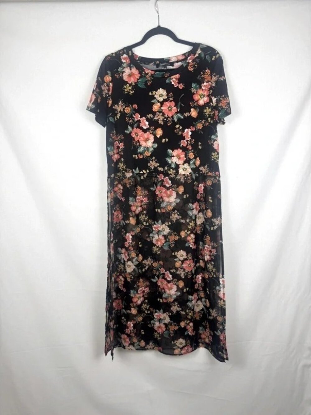 Sweet Rain Floral Black Top